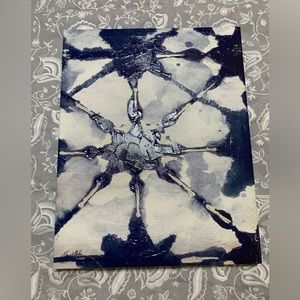 Blue and white abstract art